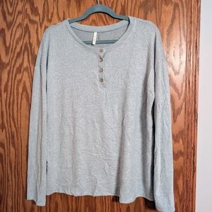BE COOL Gray Long Sleeve Tee Relaxed Fit